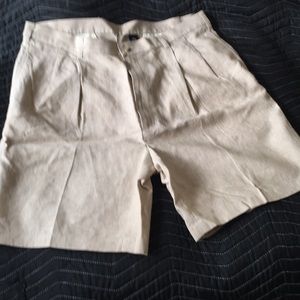 JOS A BANKS Size 40 light Tan Linen Shorts